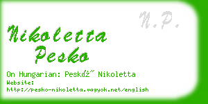 nikoletta pesko business card